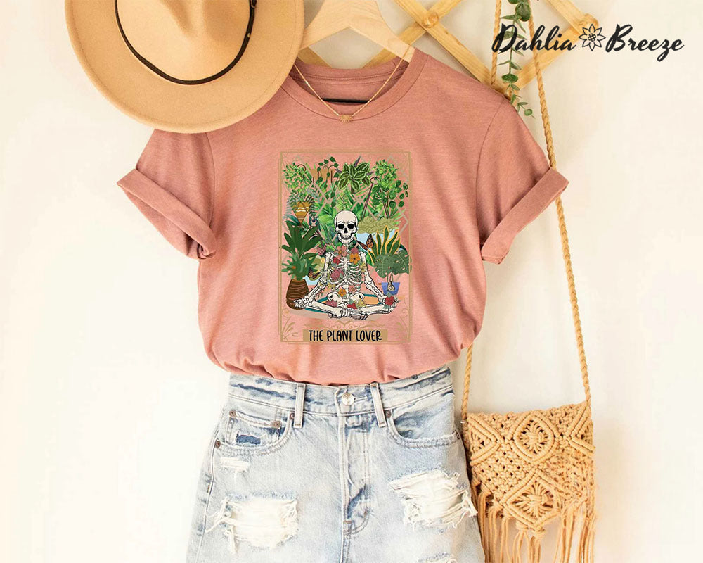 T-shirt squelette floral The Plant Lover