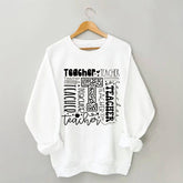 Sweat-shirt à imprimé lettre d'enseignant