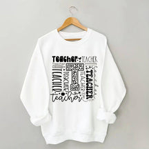 Lehrer-Sweatshirt mit Buchstaben-Print