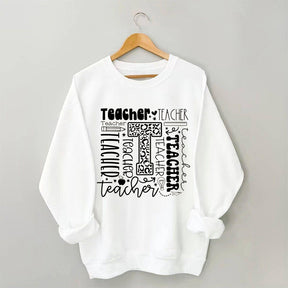 Sweat-shirt à imprimé lettre d'enseignant