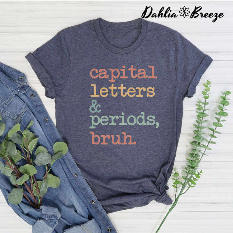 T-shirt Bruh lettres majuscules et points