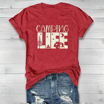 T-shirt ras du cou imprimé Camping Life
