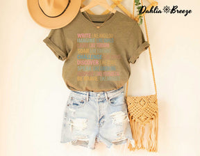 T-shirt imprimé lettre femme forte