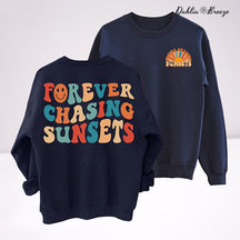 Sweat-shirt à col rond Forever Chasing Sunsets