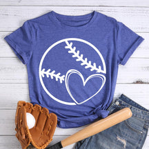 T-shirt coeur d'amour de baseball