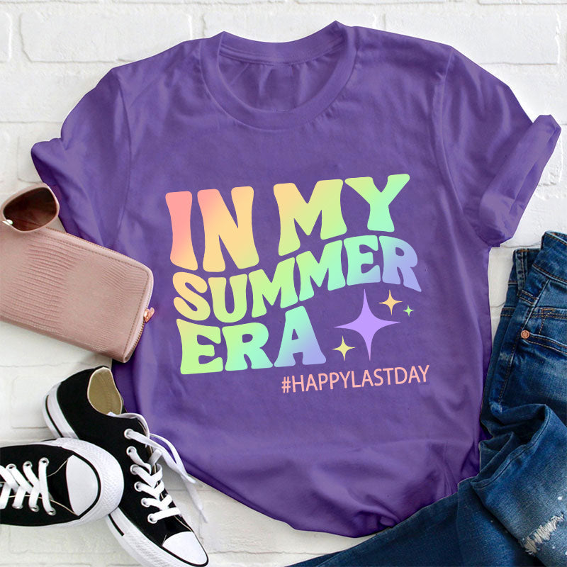 T-shirt Joyeux dernier jour dans mon ère d’été pour professeur