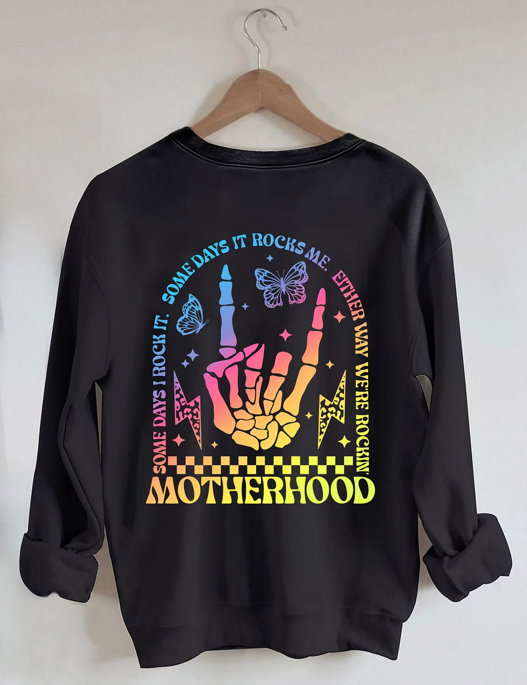 Maternité, un jour, je le rock, sweat-shirt à double imprimé