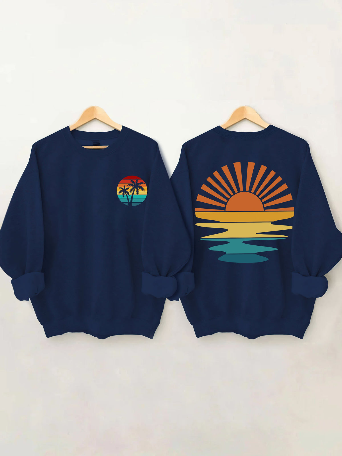 Sweat-shirt ondulé rétro Sunset Rays