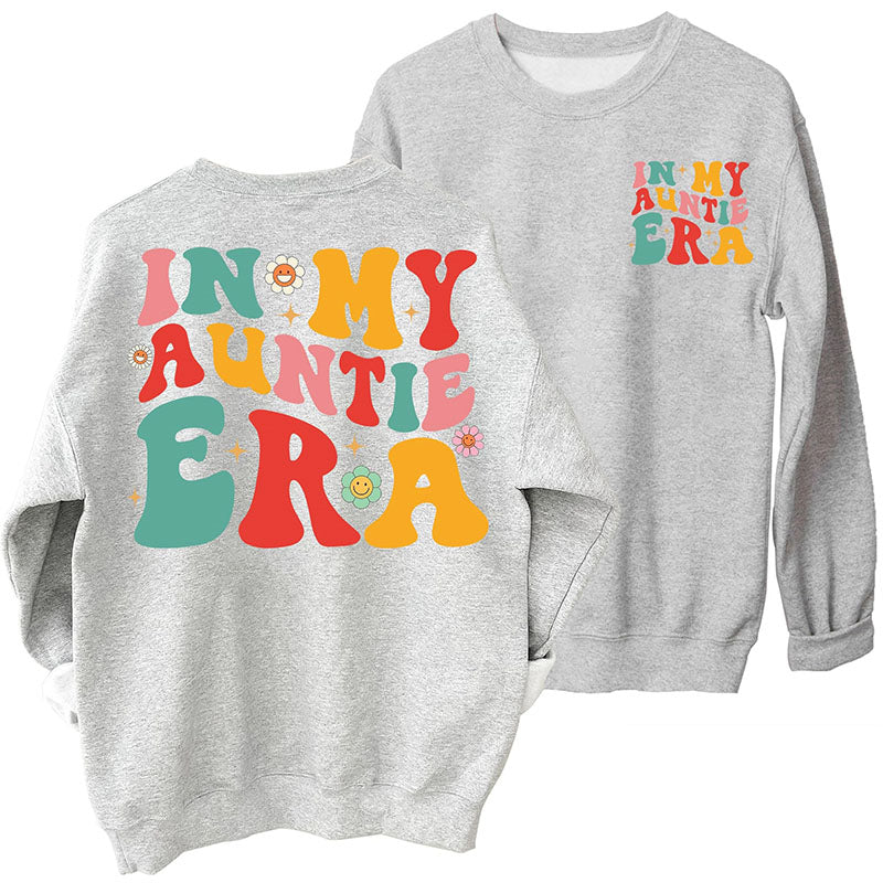 Sweat-shirt imprimé sur le côté In My Auntie Era 2
