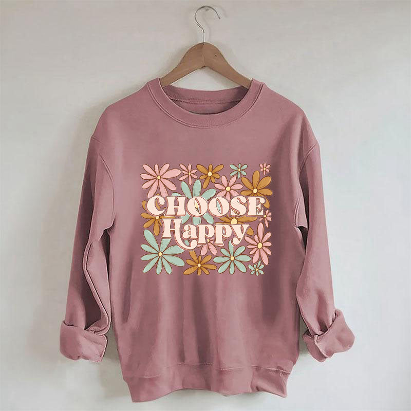 Choisissez le sweat-shirt imprimé Happy Flowers