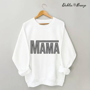 Checkered Retro Mama Sweatshirt