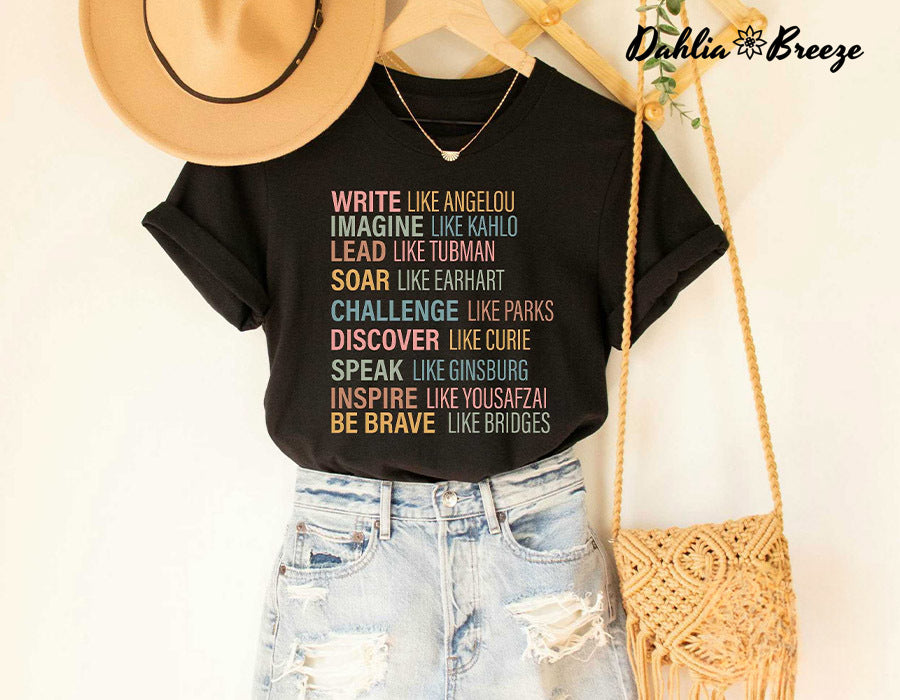 T-shirt imprimé lettre femme forte