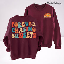 Sweat-shirt à col rond Forever Chasing Sunsets
