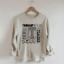 Lehrer-Sweatshirt mit Buchstaben-Print
