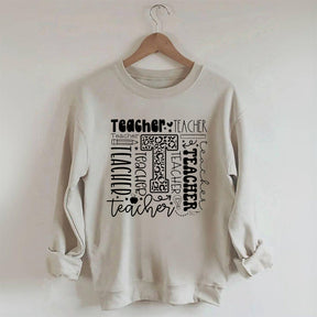Sweat-shirt à imprimé lettre d'enseignant