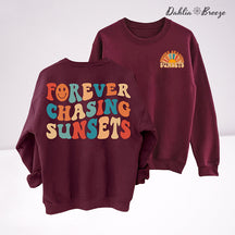 Sweat-shirt à col rond Forever Chasing Sunsets