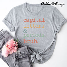 T-shirt Bruh lettres majuscules et points
