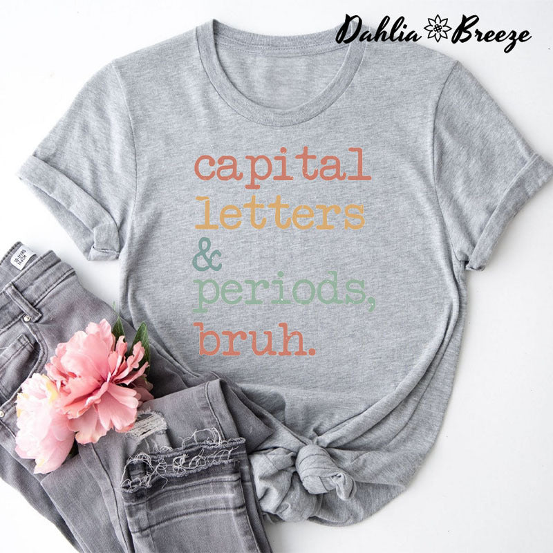 T-shirt Bruh lettres majuscules et points