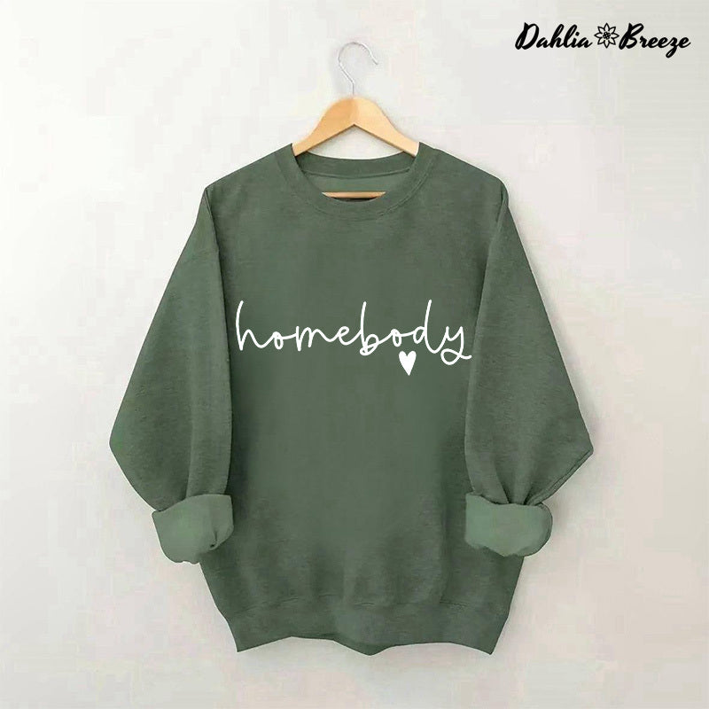 Homebody Trendy Letter Print Sweatshirt