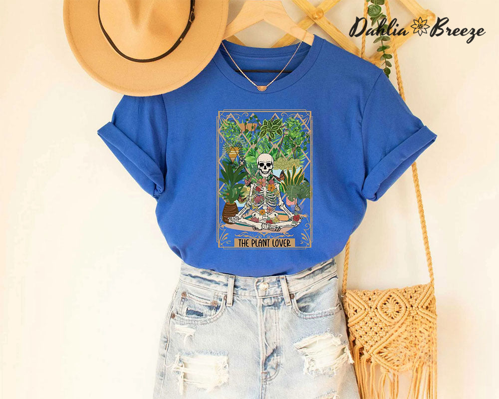T-shirt squelette floral The Plant Lover