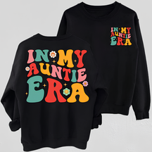 Sweat-shirt imprimé sur le côté In My Auntie Era 2
