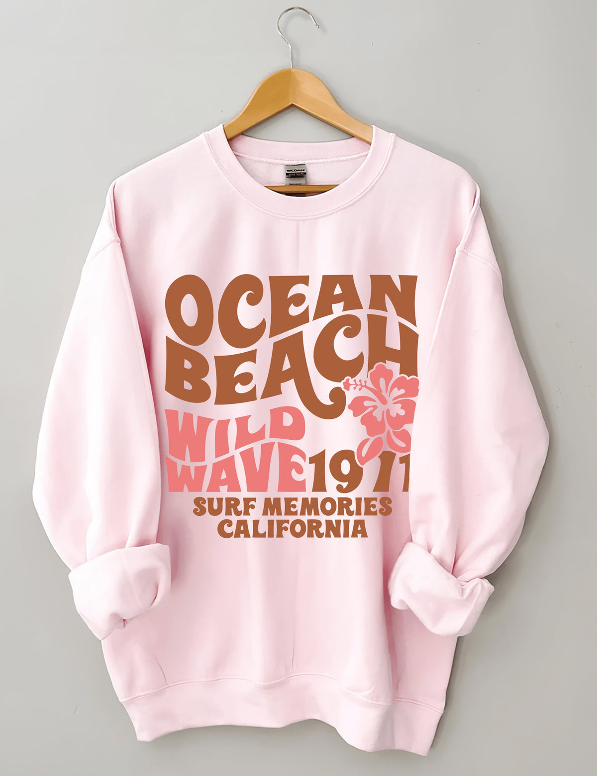 Ocean Beach Wild Wave 1971 Surf Memories Californie Sweatshirt