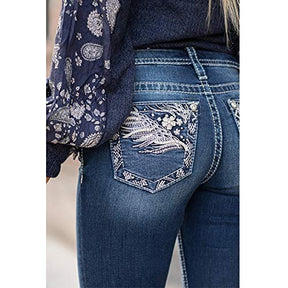 Jean micro évasé en denim slim extensible