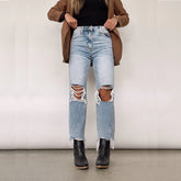 Jean déchiré taille haute vintage