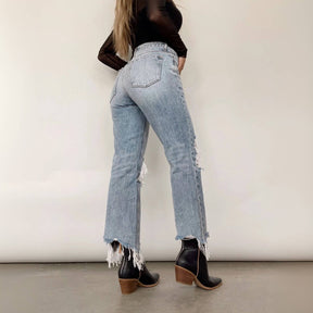Jean déchiré taille haute vintage