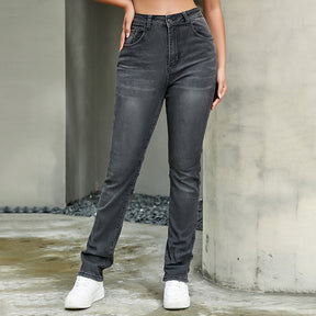 Vintage Slim Jeans mit bestickten Taschen