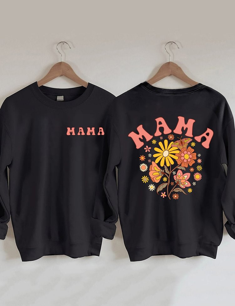 Sweat-shirt tendance Floral Mama