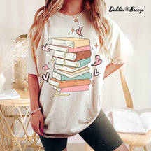Retro Stack Of Books T-shirt