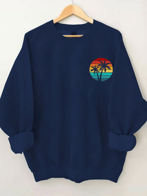 Retro Sunset Rays Wavy Sweatshirt