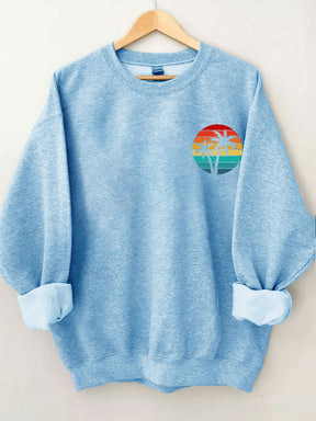 Retro Sunset Rays Wavy Sweatshirt