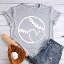 T-shirt coeur d'amour de baseball