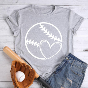 T-shirt coeur d'amour de baseball