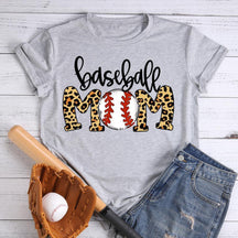 T-shirt maman baseball léopard