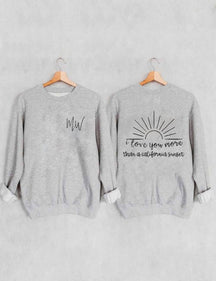 Sweat-shirt Je t'aime plus au coucher du soleil