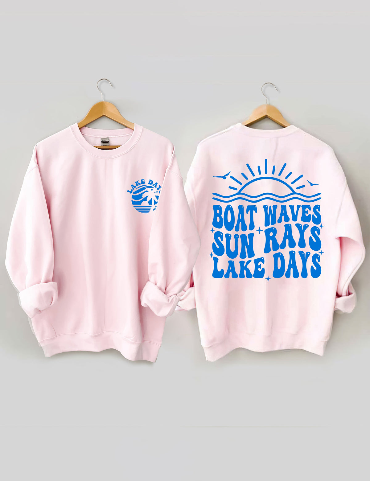 Sweat-shirt Bateau Vagues Rayons du Soleil Jours du Lac