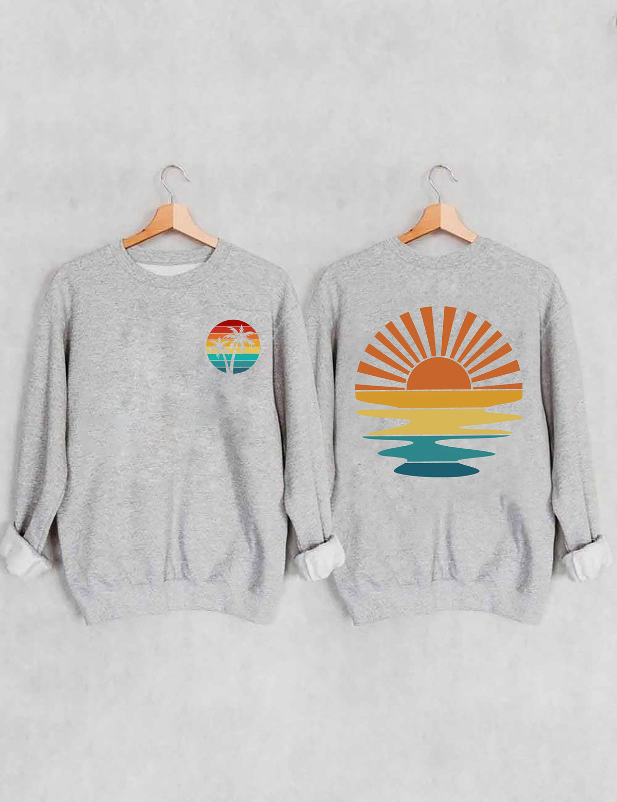 Sweat-shirt ondulé rétro Sunset Rays
