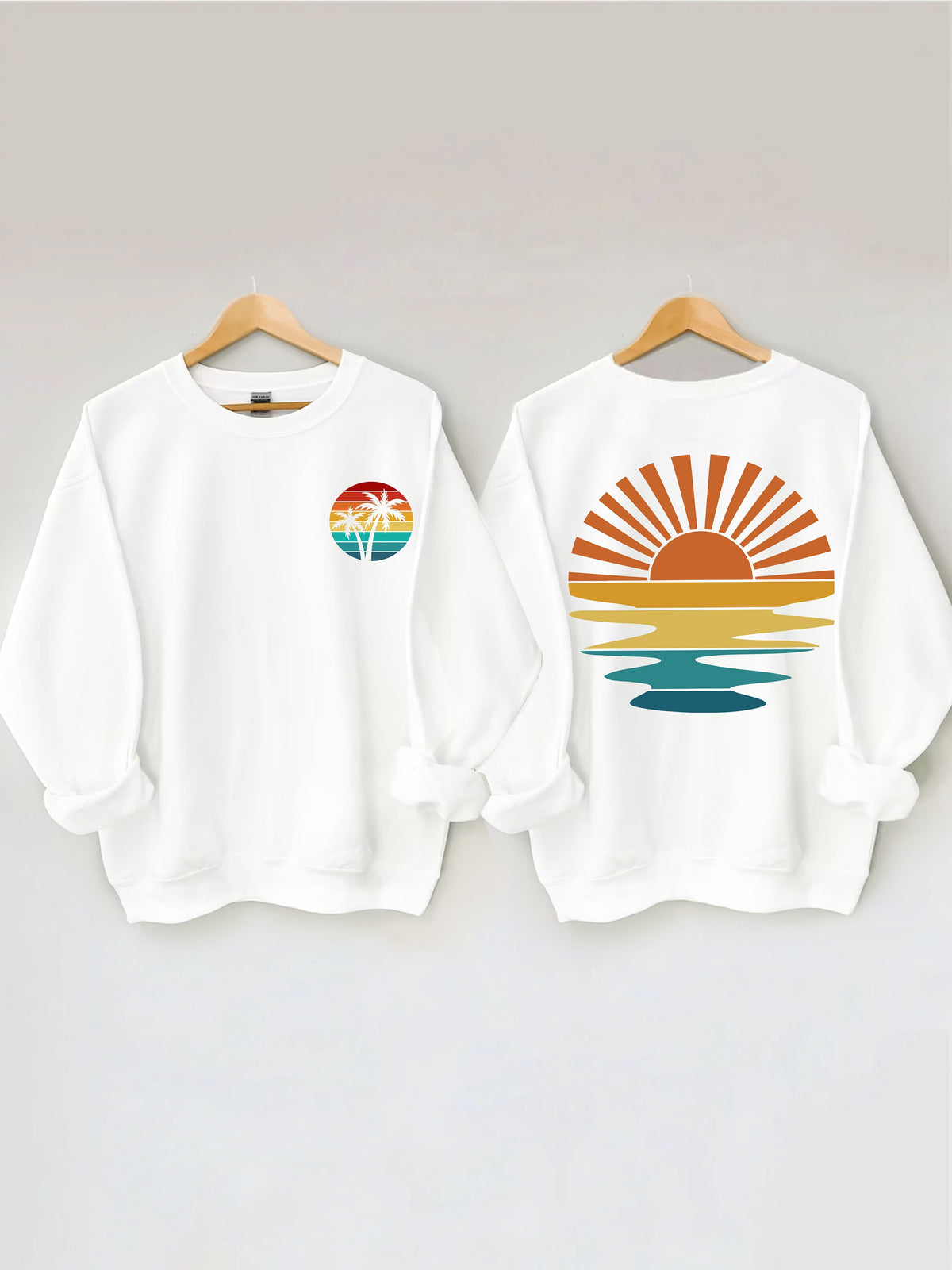Sweat-shirt ondulé rétro Sunset Rays