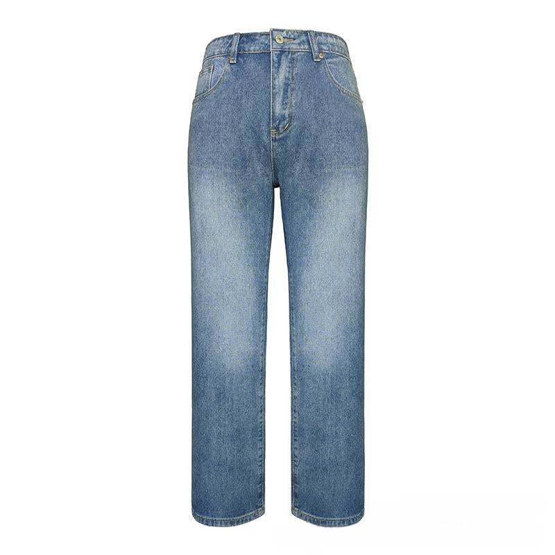 Jean rétro taille moyenne à jambe large