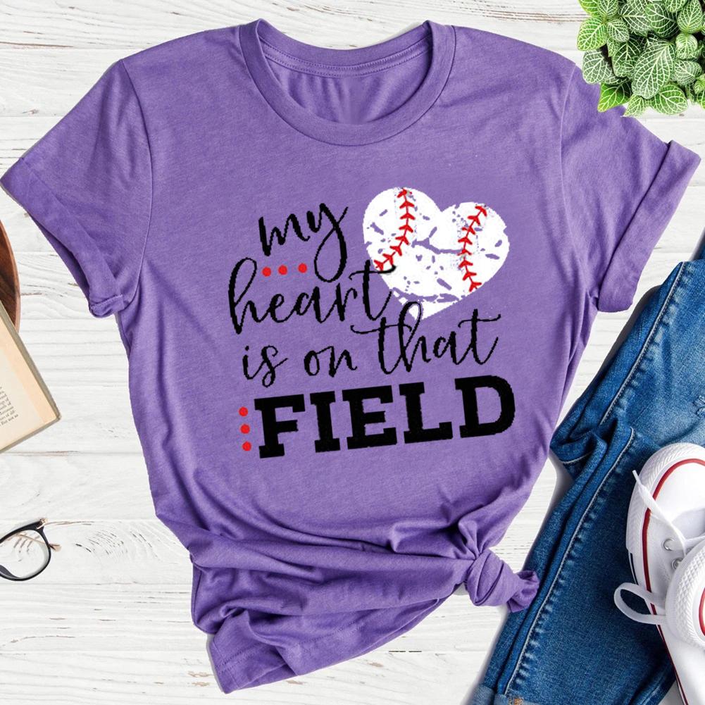 T-shirt de baseball à imprimé lettre cœur