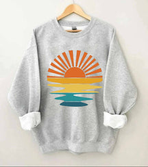 Sweat-shirt ondulé rétro Sunset Rays