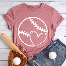T-shirt coeur d'amour de baseball