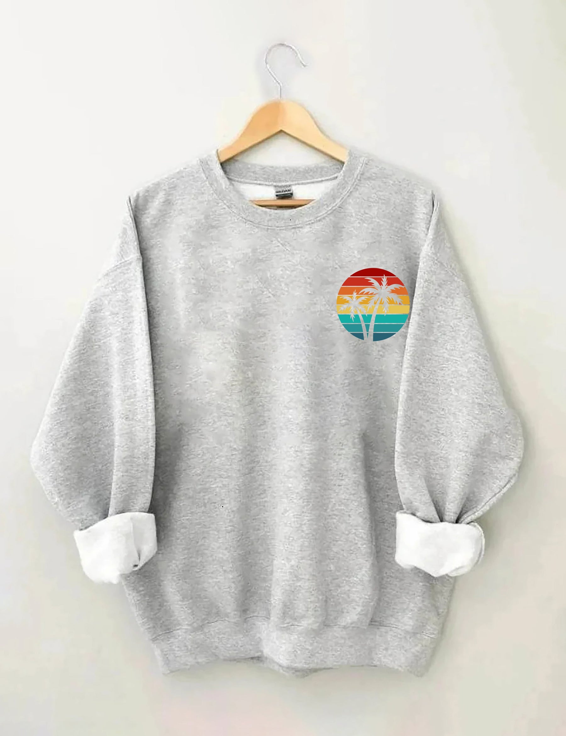 Retro Sunset Rays Wavy Sweatshirt