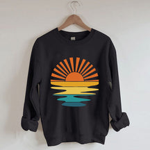 Sweat-shirt ondulé rétro Sunset Rays