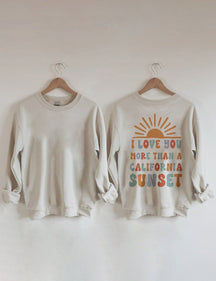 Sweat-shirt graphique Je t'aime plus qu'un coucher de soleil californien