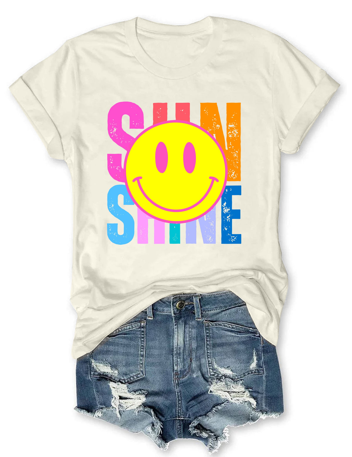 T-shirt visage souriant soleil