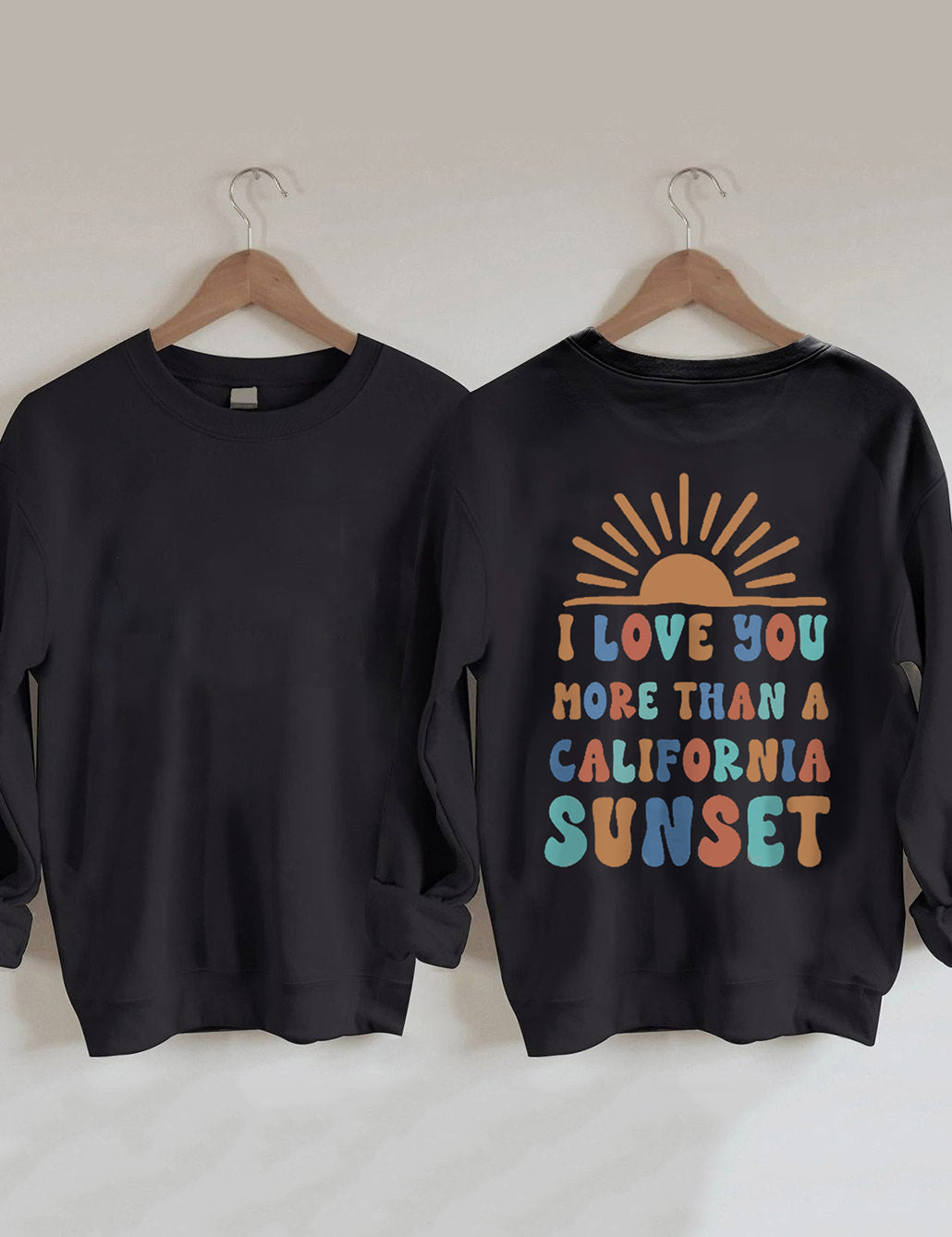 Sweat-shirt graphique Je t'aime plus qu'un coucher de soleil californien